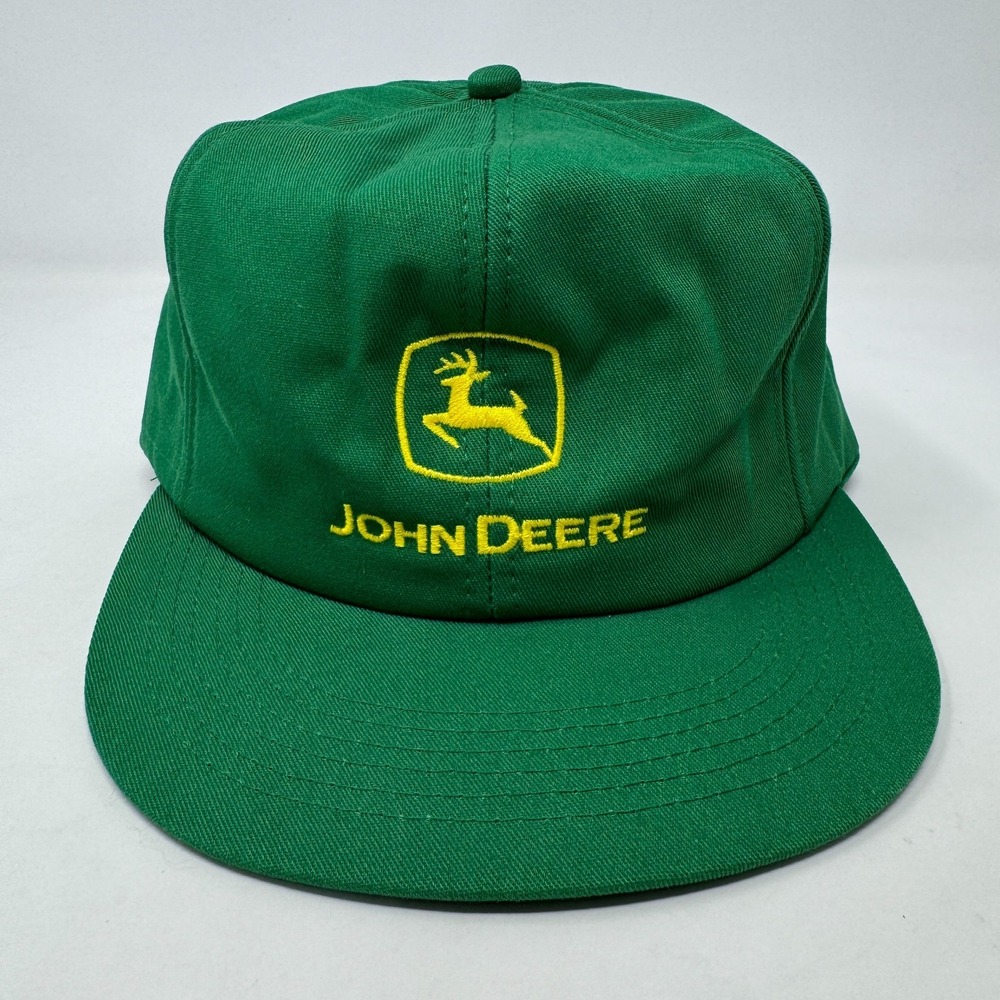Vintage John Deere Mesh Snapback Trucker Hat Cap Green Yellow‎ Foam Insert